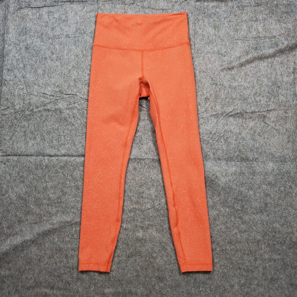 Lululemon Leggings Womens 6 Wunder Train High Rise 25" Crunch Warm Coral Yoga